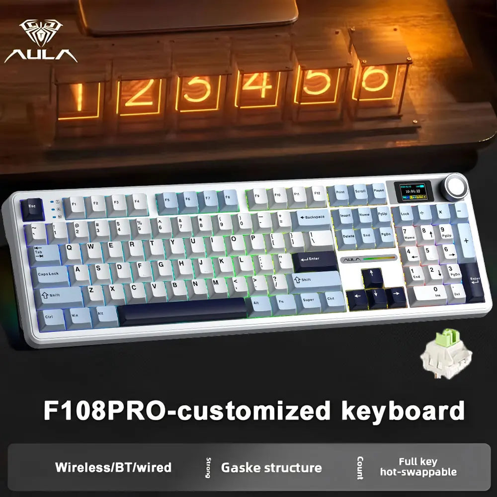 Tri Mode Wireless Gaming Keyboard With TFT Display