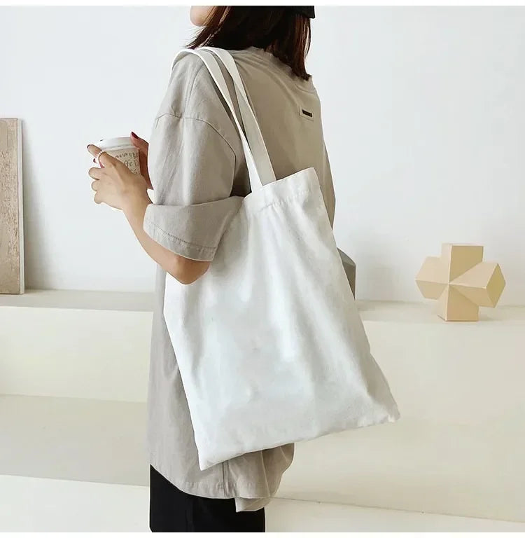 Large Capacity Canvas Tote Bag Folding Reusable Eco - Smarsty