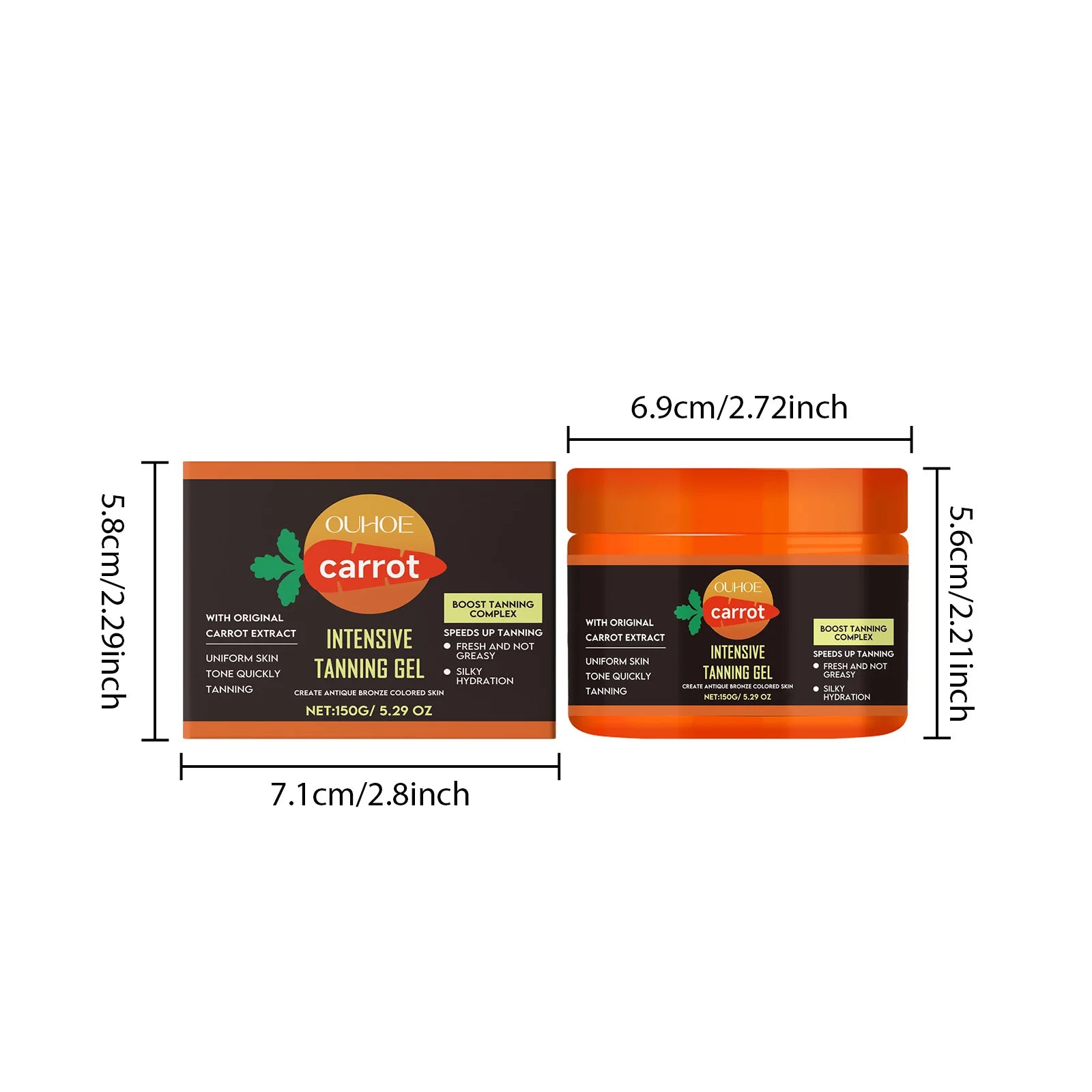 Hydrating Carrot Tanning Gel for Natural Sunless Tan - Smarsty