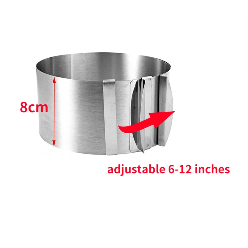 Rustproof Adjustable Stainless Steel Cake Mousse Ring - Smarsty
