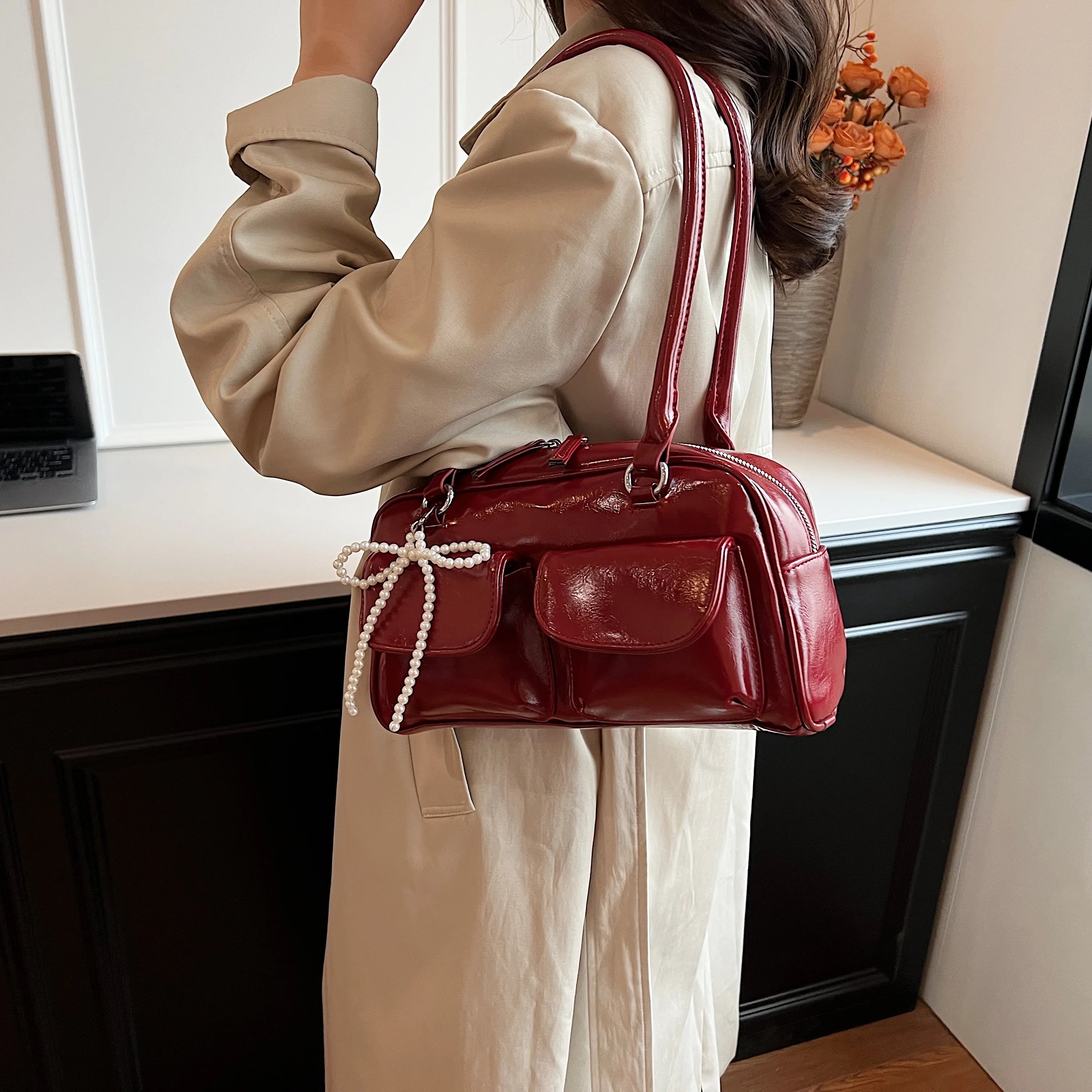 Korean Edition Underarm Bow Bag Women Versatile Shoulder Bag - Smarsty