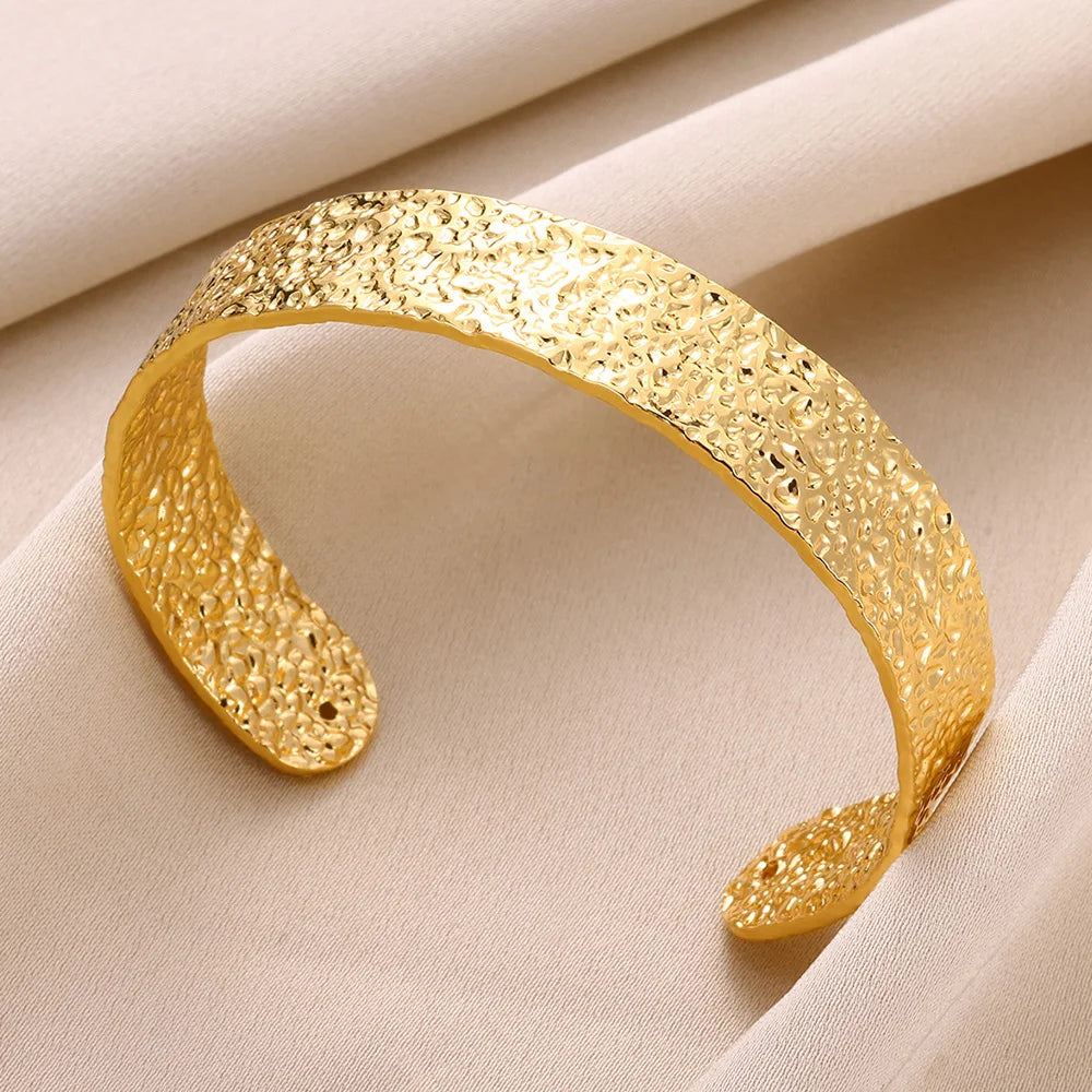 Luxury Gold Color Stainless Steel Cuff Bangle Bracelet - Smarsty