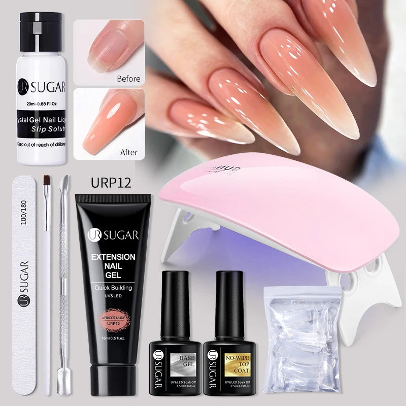 Nude Glitter Gel Nail Polish Kit for Long-Lasting Manicure - Smarsty