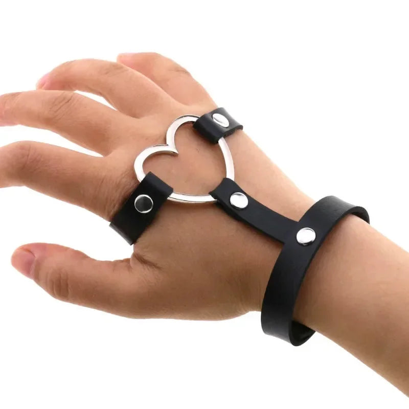 Unisex PU Leather Punk Bracelet with Spikes and Skull - Smarsty