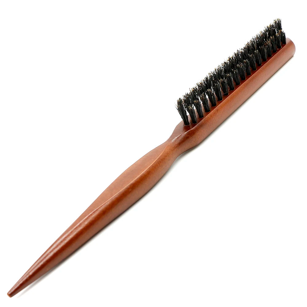 Natural Boar Bristle Hair Brush With Wood Handle - Smarsty