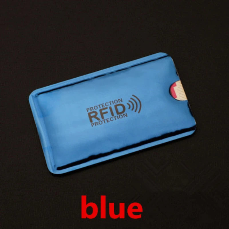 10pcs Anti Rfid Credit Card Holder Blocking Reader Lock Blocker Bank Cards Protector Shielding Bag Colorful Anti-theft Card Case