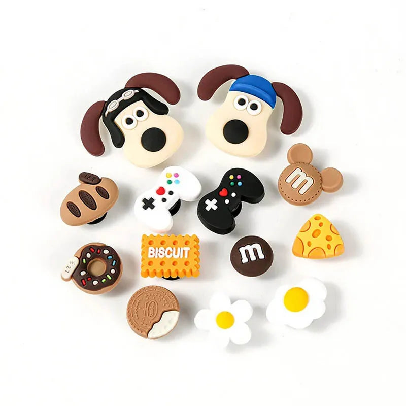 1 Set 14pcs Cute Dogs Shoe Charms Accessories Boys Girls Sandals Garden Shoe Buckles Decoration Fits Beach Bag Accessories Gifts