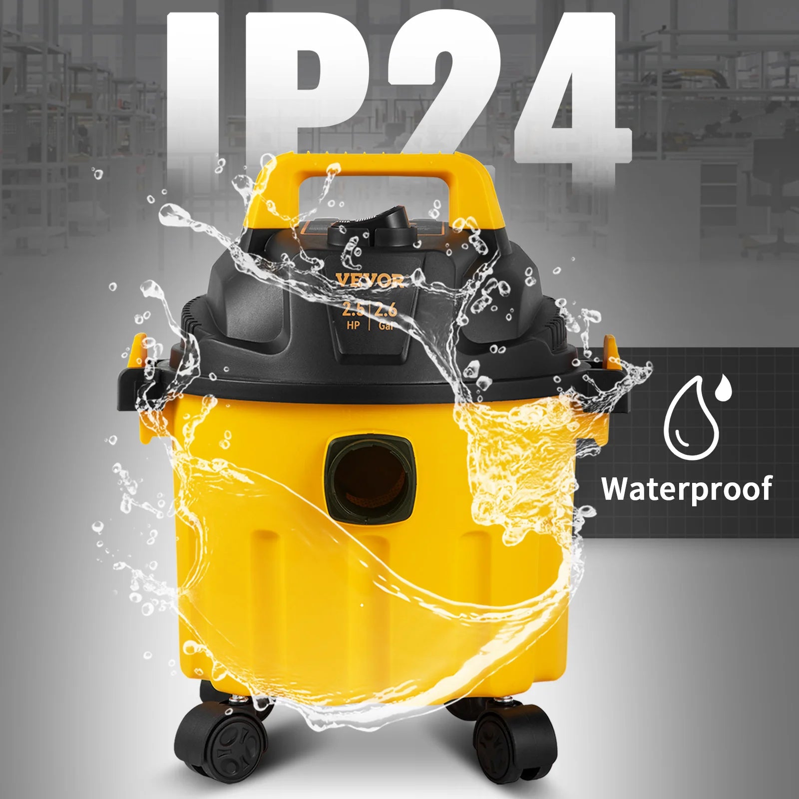 SucceBuy Wet Dry Vac 2.6 Gallon 2.5 Peak HP 3 in 1 Portable Shop Vacuum with Blowing Function Attachment Storage for Floor - Smarsty