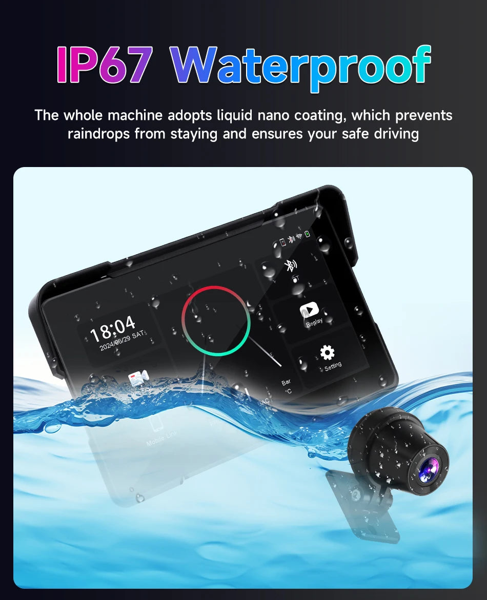 Motorcycle DVR GPS Navigation With CarPlay And Android Auto - Smarsty