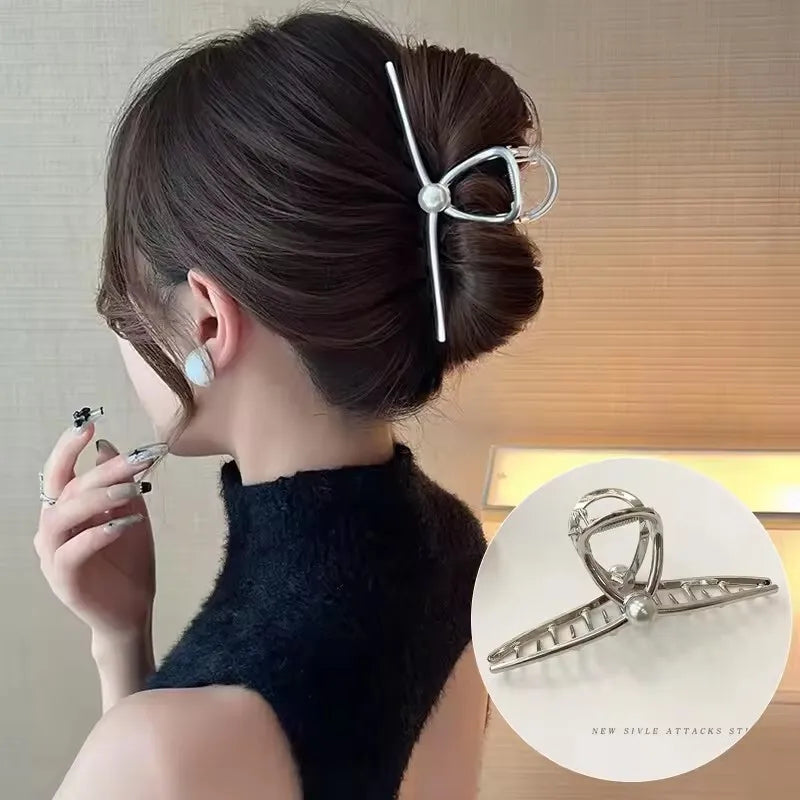 Korean Geometric Metal Hair Clip Durable Alloy Claw - Smarsty