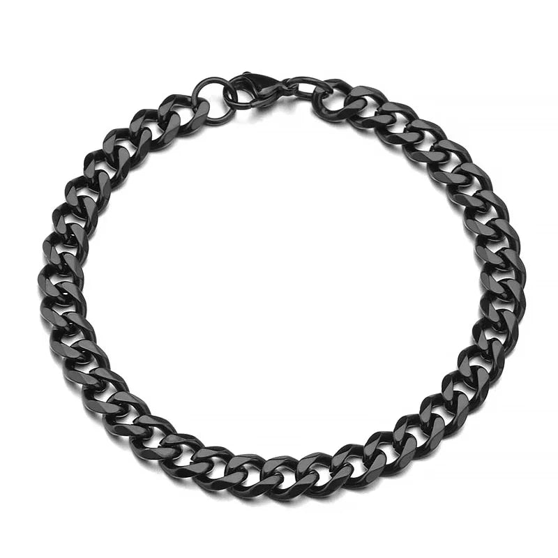 Stainless Steel Cuban Chain Bracelet Unisex Fashion Wristband - Smarsty