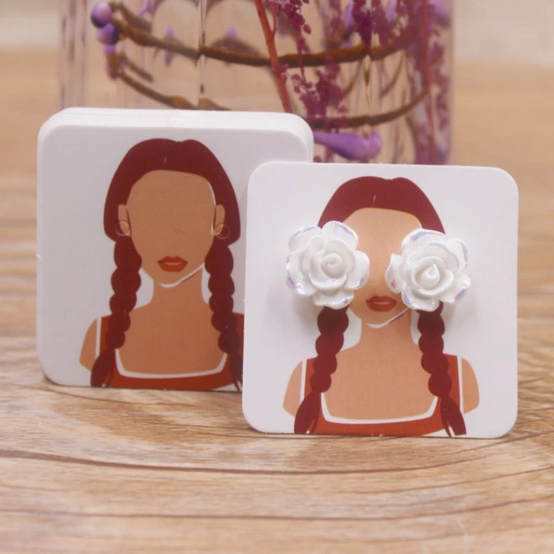 Luxury Jewelry Earring Cards Pack of 100 Pearl Powder Finish - Smarsty