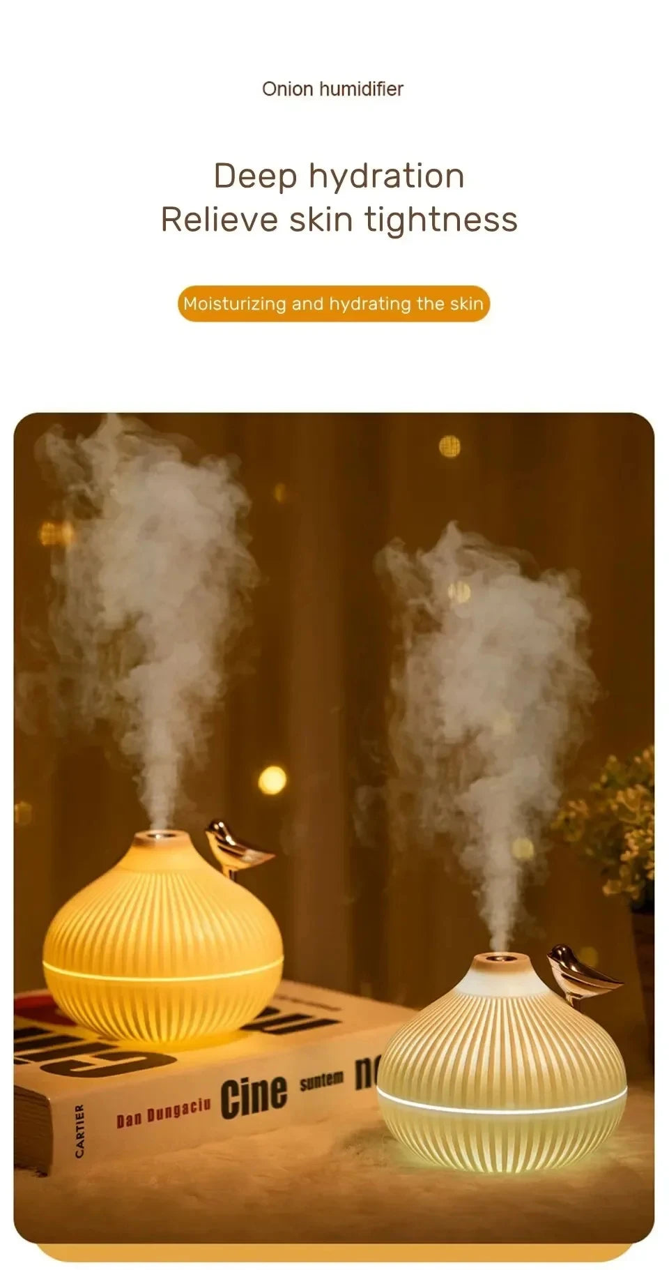 Onion Shape Humidifier with Night Light for Quiet Sleep - Smarsty