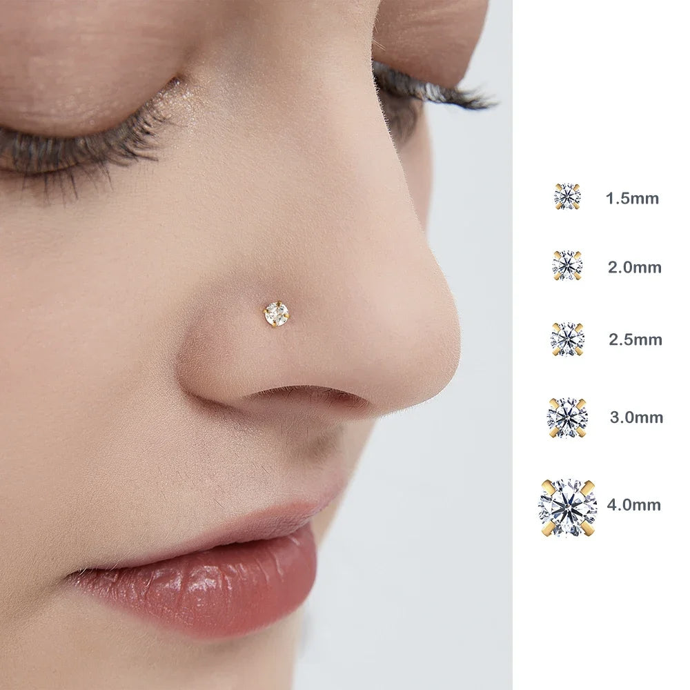 Stainless Steel Cartilage Piercing Studs Gold Tiny Earrings - Smarsty