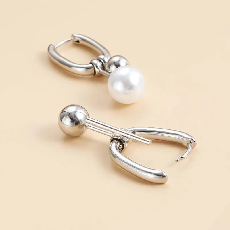 Fashion Metal Pearl Drop Earrings for Women Stylish Jewelry - Smarsty