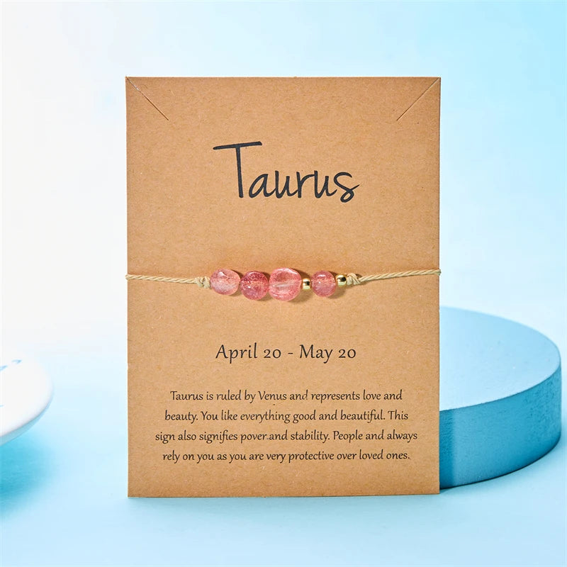 12 Constellation Natural Stone Beads Bracelets for Zodiac Signs - Smarsty