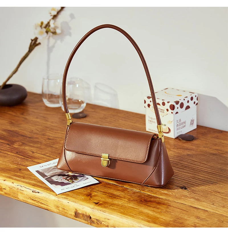 Lux Baguette Bag For Women Genuine Leather Shoulder - Smarsty