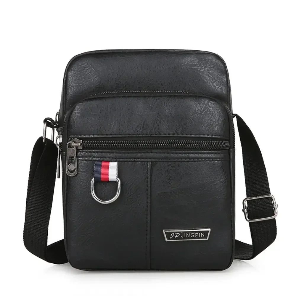 Mens PU Leather Shoulder Bag Large Capacity Crossbody - Smarsty