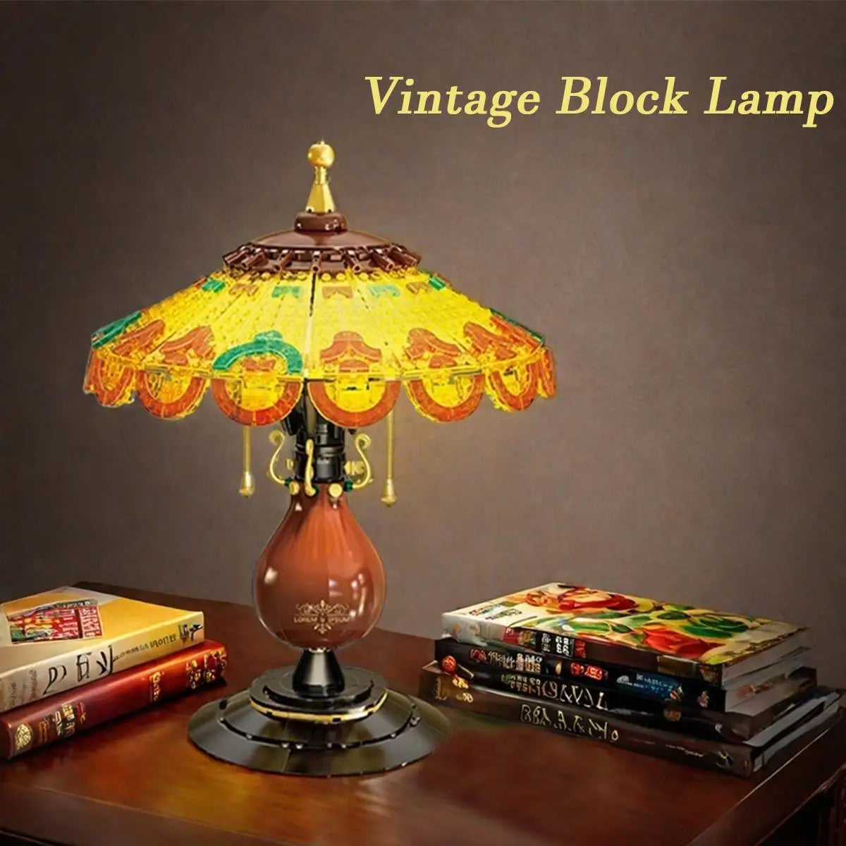Ideas Table Lamp Mini Building Block Set, Creative Retro-Style Table Lamp Model