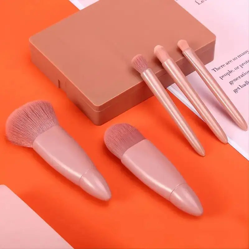 Travel Size Makeup Brushes Set with Case and Mirror - Smarsty