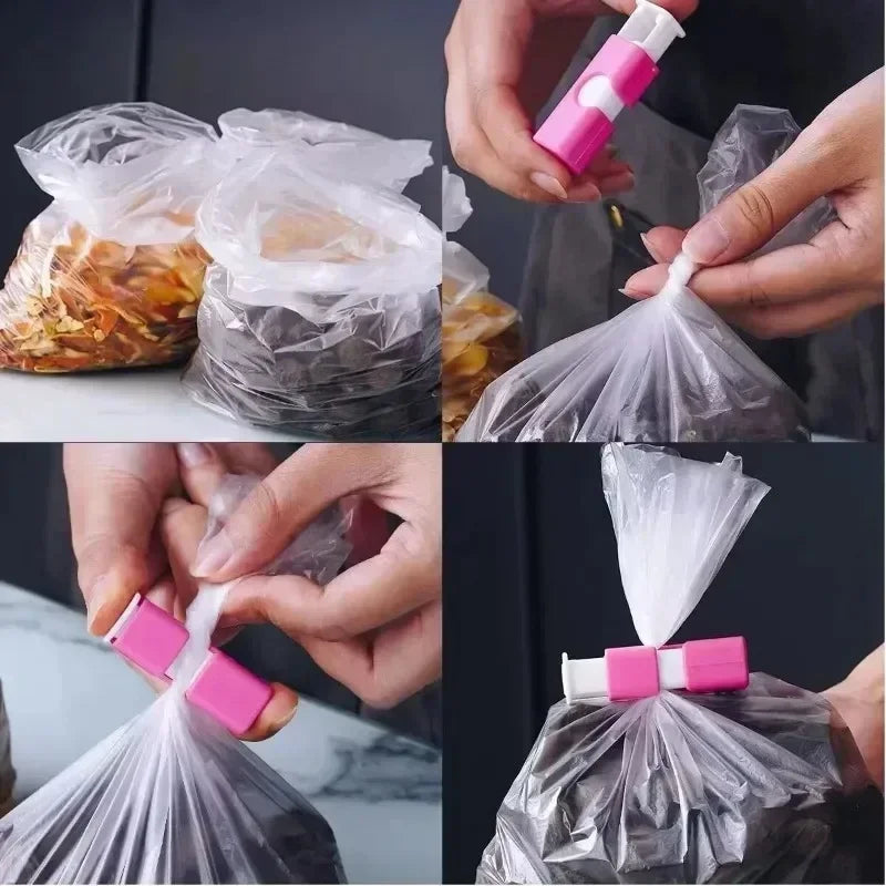 12 PCS Squeeze Bread Bag Clips Reusable Fresh Food Seal Plastic Clip Snack Bag Seal Spring Clip Home Kitchen Storage by Smarsty