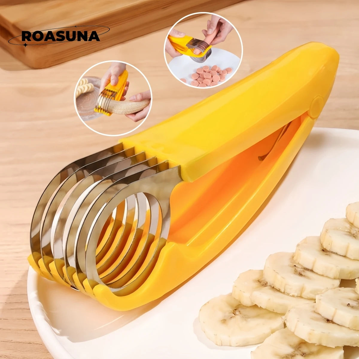 Eco-friendly Banana Slicer Cutter:Premium Plastic Kitchen Tool for Fruits&Vegetables-Ideal for Slicing, Cutting Cucumbers & More by Smarsty