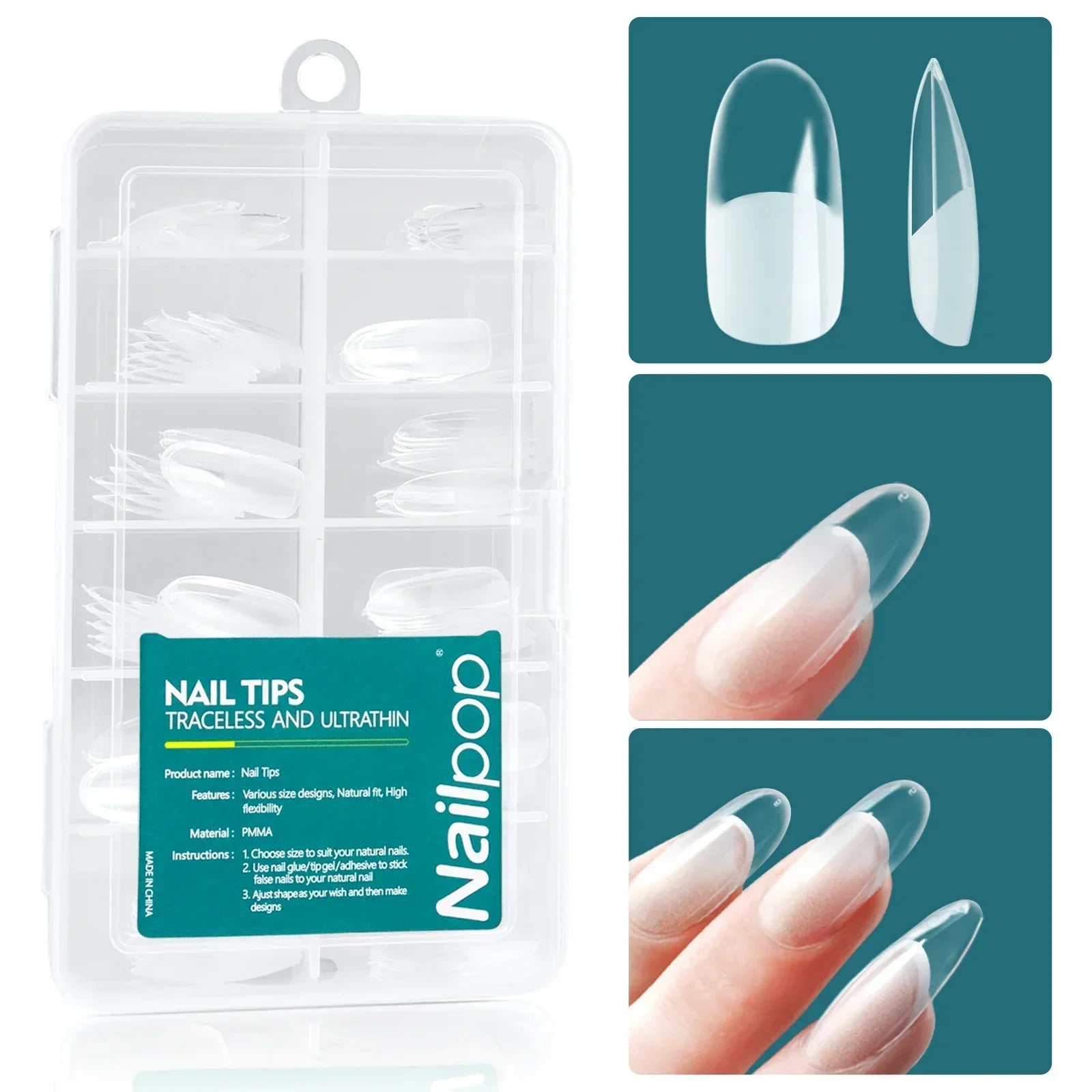 Gel X Nail Tips 120pcs Easy Soak Off Extensions - Smarsty