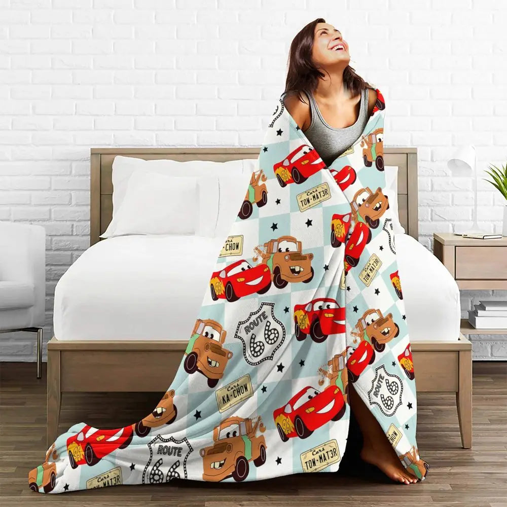 Cars Lightning McQueen Flannel Blanket Soft Warm Cover - Smarsty