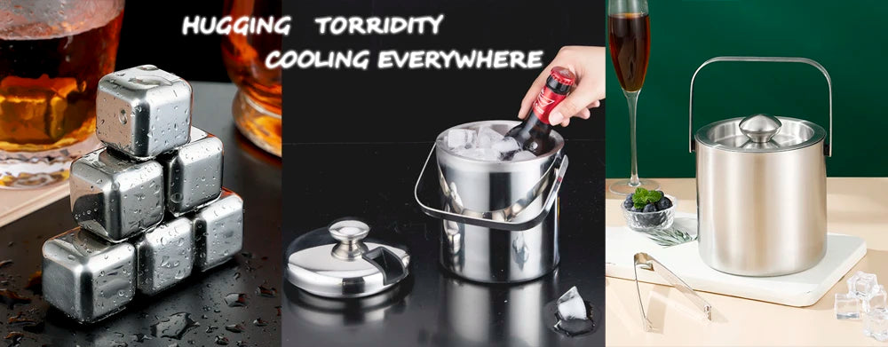 Portable Stainless Steel Ice Bucket for Outdoor Parties - Smarsty
