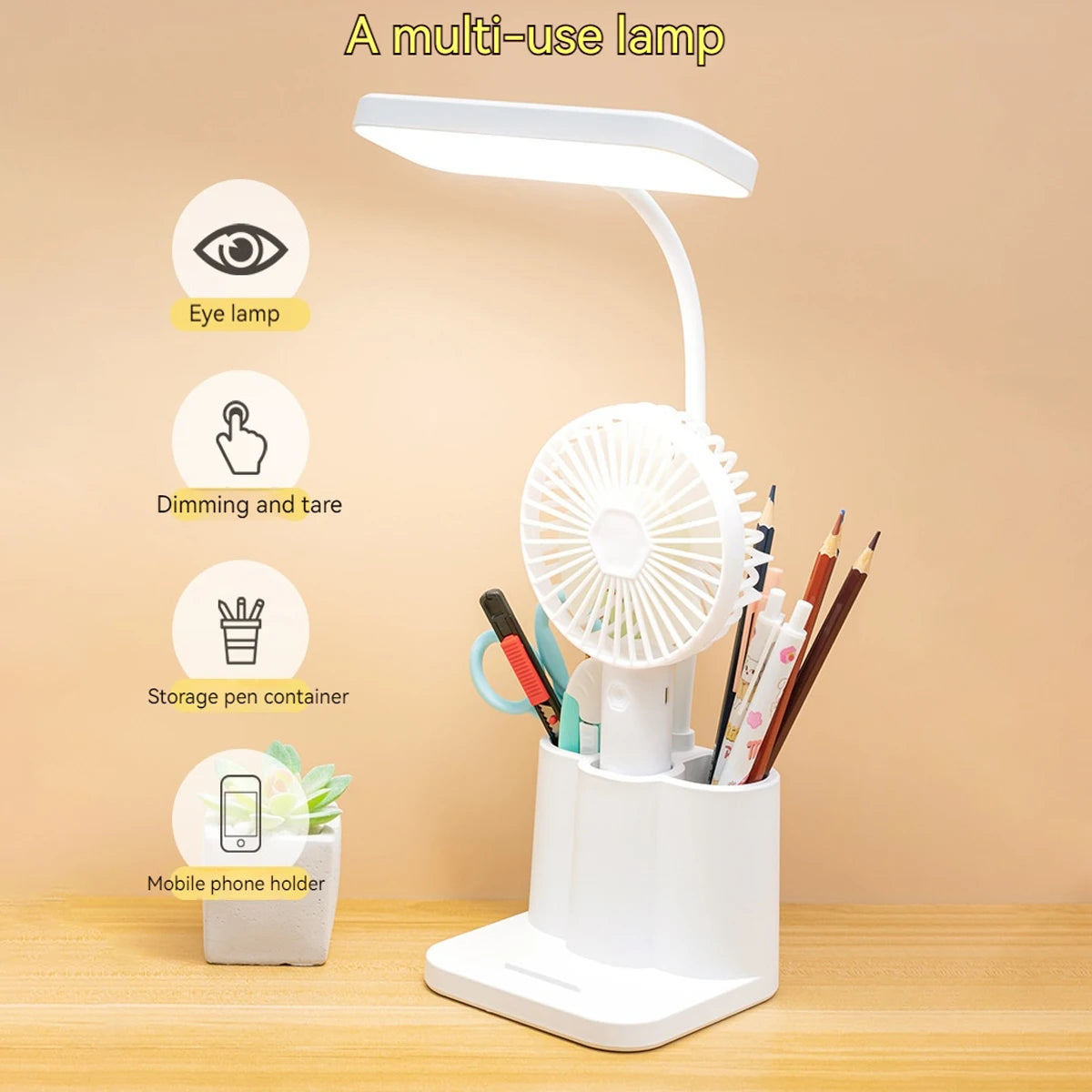 USB LED Table Lamp with Eye Protection for Reading - Smarsty