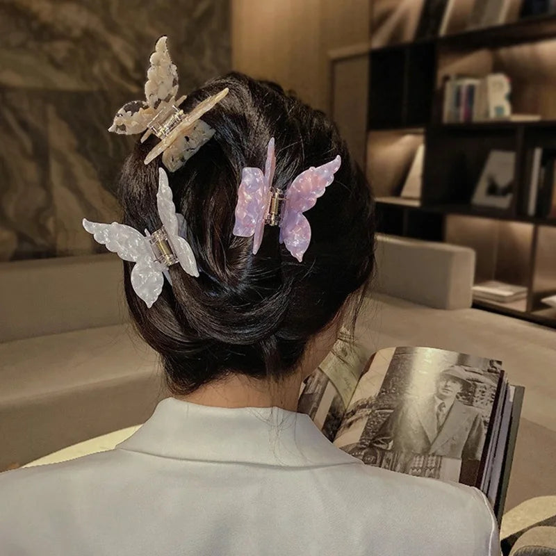 French Retro Butterfly Hair Clips for Trendy Girls - Smarsty