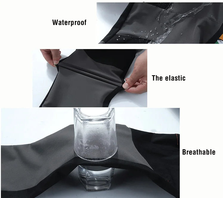 TRVLWEGO Men Summer Hiking Pants Wear-resistant Water Splash Prevention Quick Dry UV Proof Elastic Thin Camping Trousers