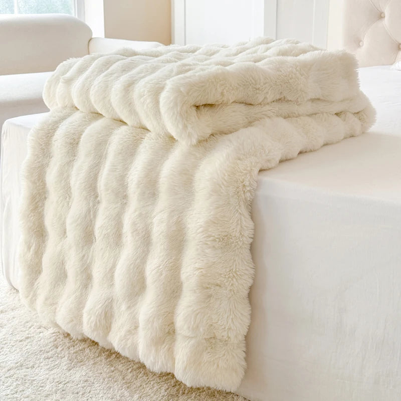 Double-Layer Rabbit Fur Blanket for Comfortable Summer Use - Smarsty