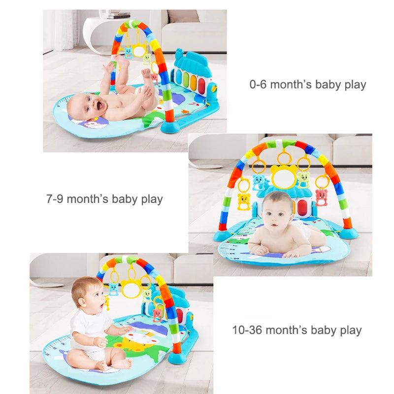 Musical Baby Activity Gym Rack Play Mat Kid Rug Puzzle Mat Carpet Piano Keyboard Infant Playmat Crawling Game Pad Baby Toy Gift by Smarsty
