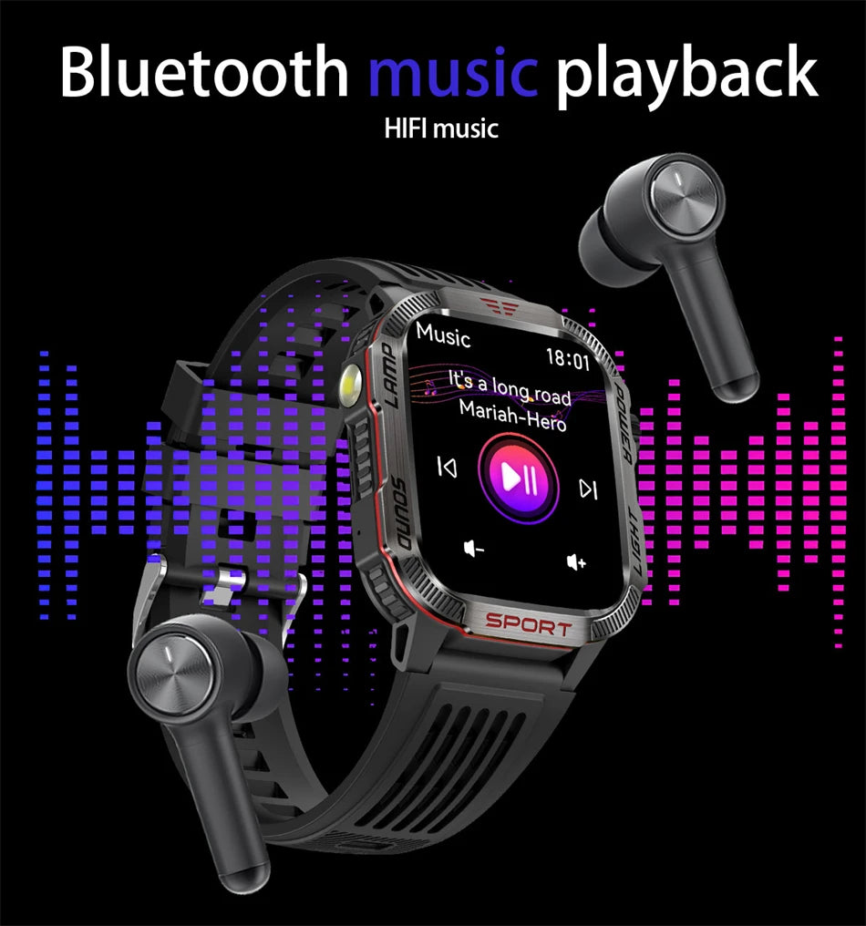 Waterproof Military GPS Smart Watch With Bluetooth Call - Smarsty