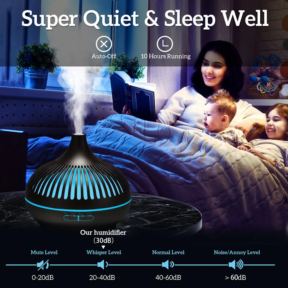 Wood Grain Aromatherapy Essential Oil Diffuser with Remote Control - Smarsty