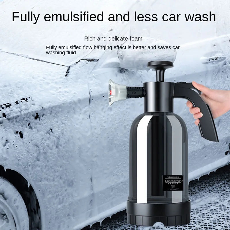 2L Hand Pump Foam Sprayer with 3 Types of Nozzle Hand Pneumatic Foam Cannon Snow Foam Car Wash Spray Bottle Car Window Cleaning - Smarsty
