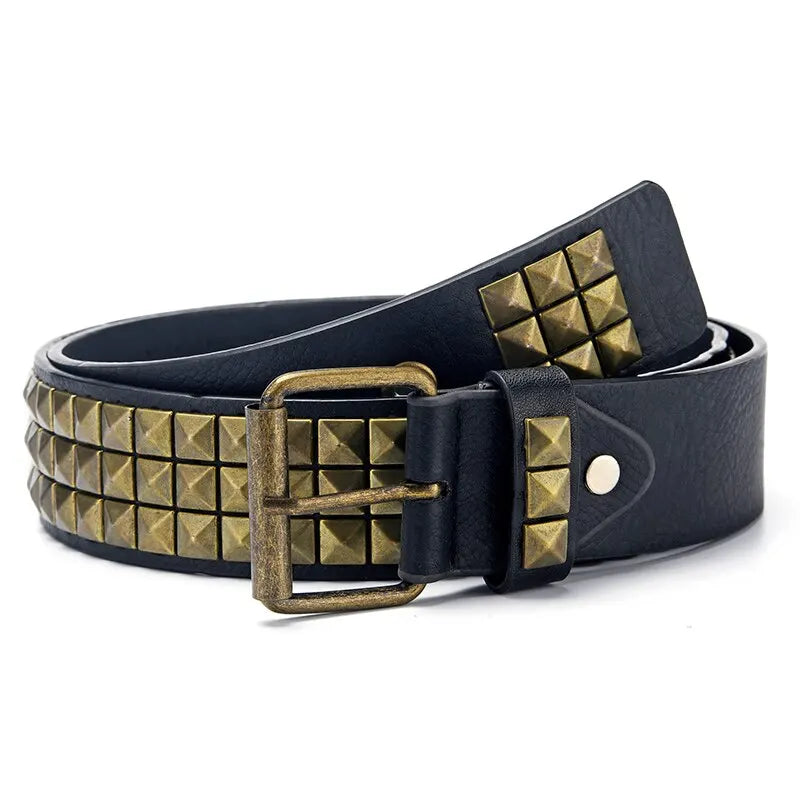 Unisex Punk Pyramid Rivet Belt Stylish Metal Hardware - Smarsty