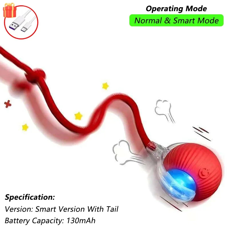 Interactive Cat Toy Ball With Rechargeable Tail - Smarsty