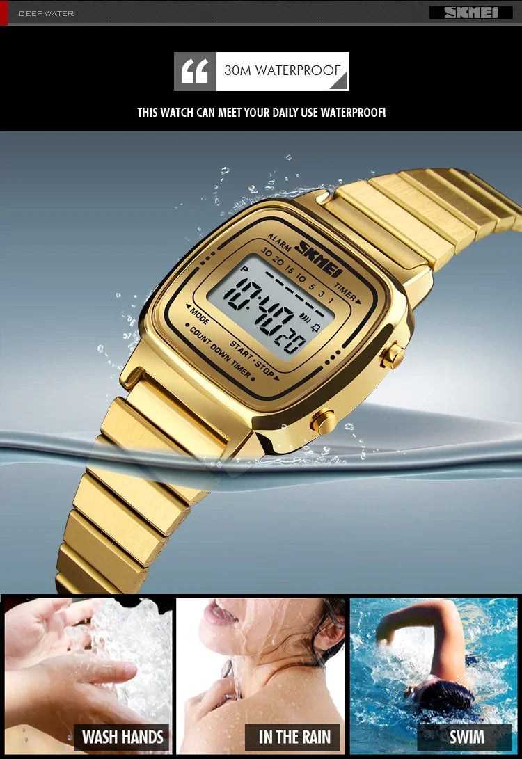 SKMEI 1901 Luxury Waterproof Digital Women's Watch - Smarsty