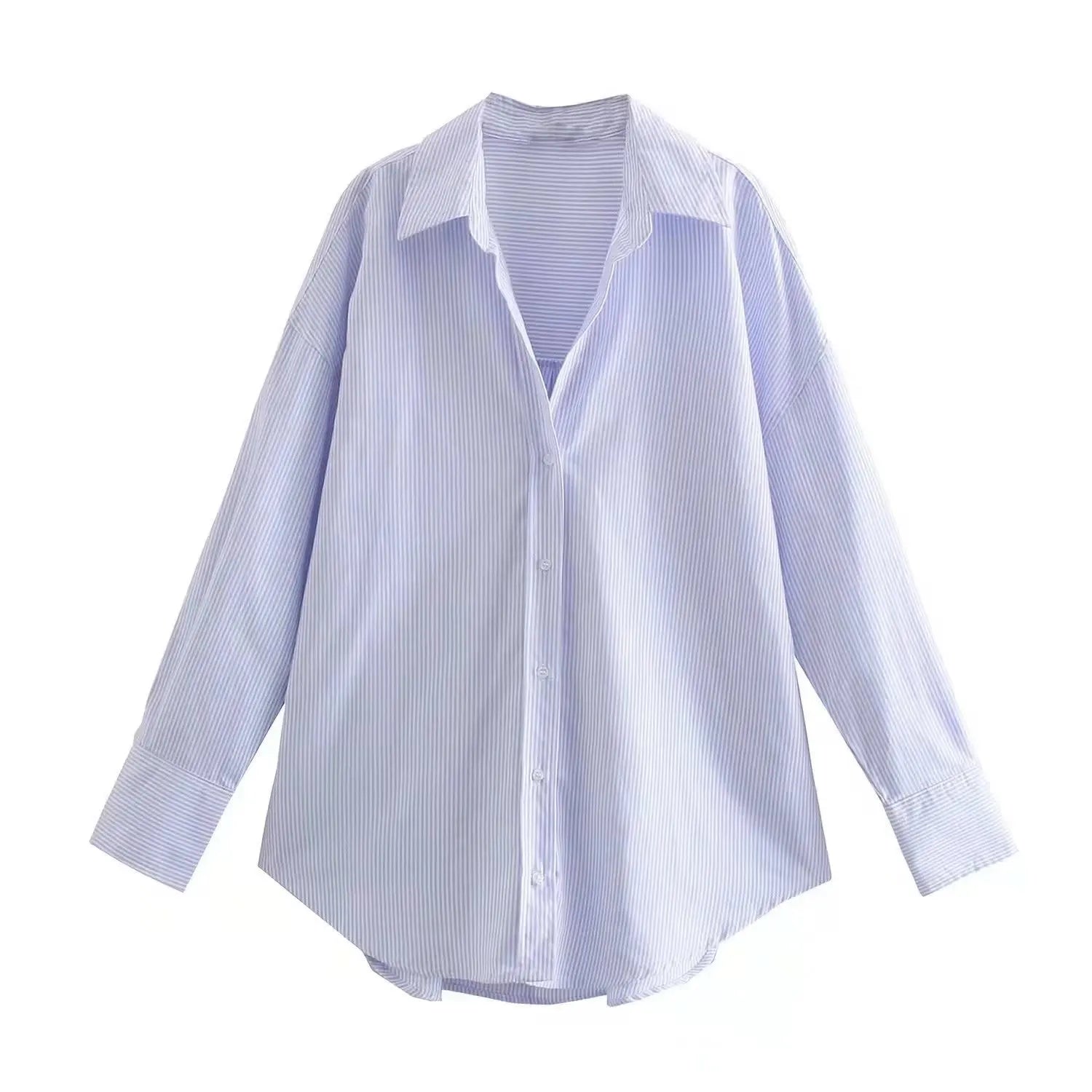 MUJER Women Shirt Multicolour Button Up Shirt Women Summer Long Sleeve Top Female Streetwear Oversize Shirts And Blouses Women - Smarsty