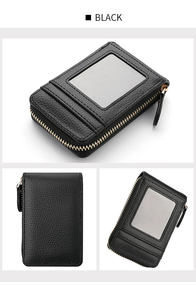 Fashion Pu Leather Zipper Short Mini Wallet Women Id Bank Card Holder Women Purse