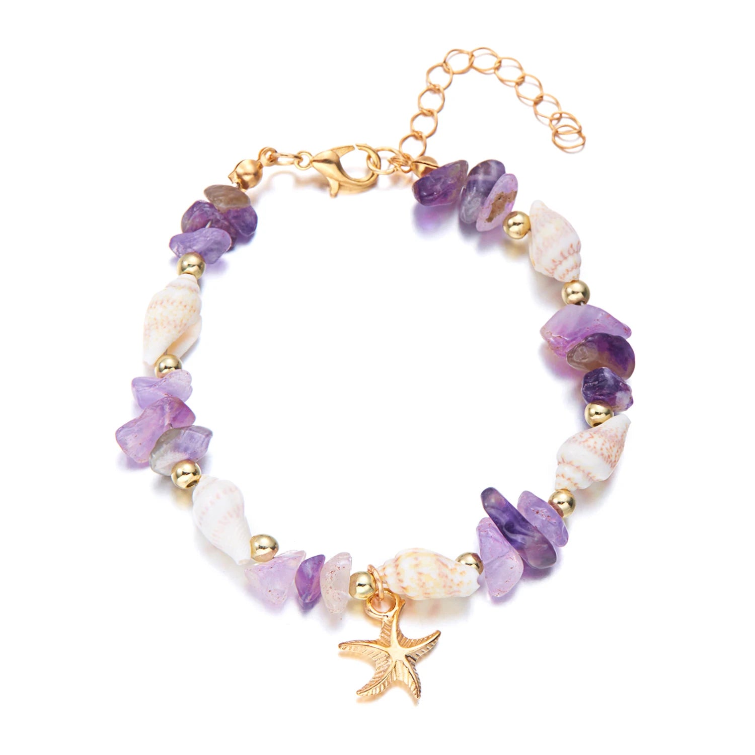 Bohemian Starfish Pendant Beaded Bracelet for Women - Smarsty
