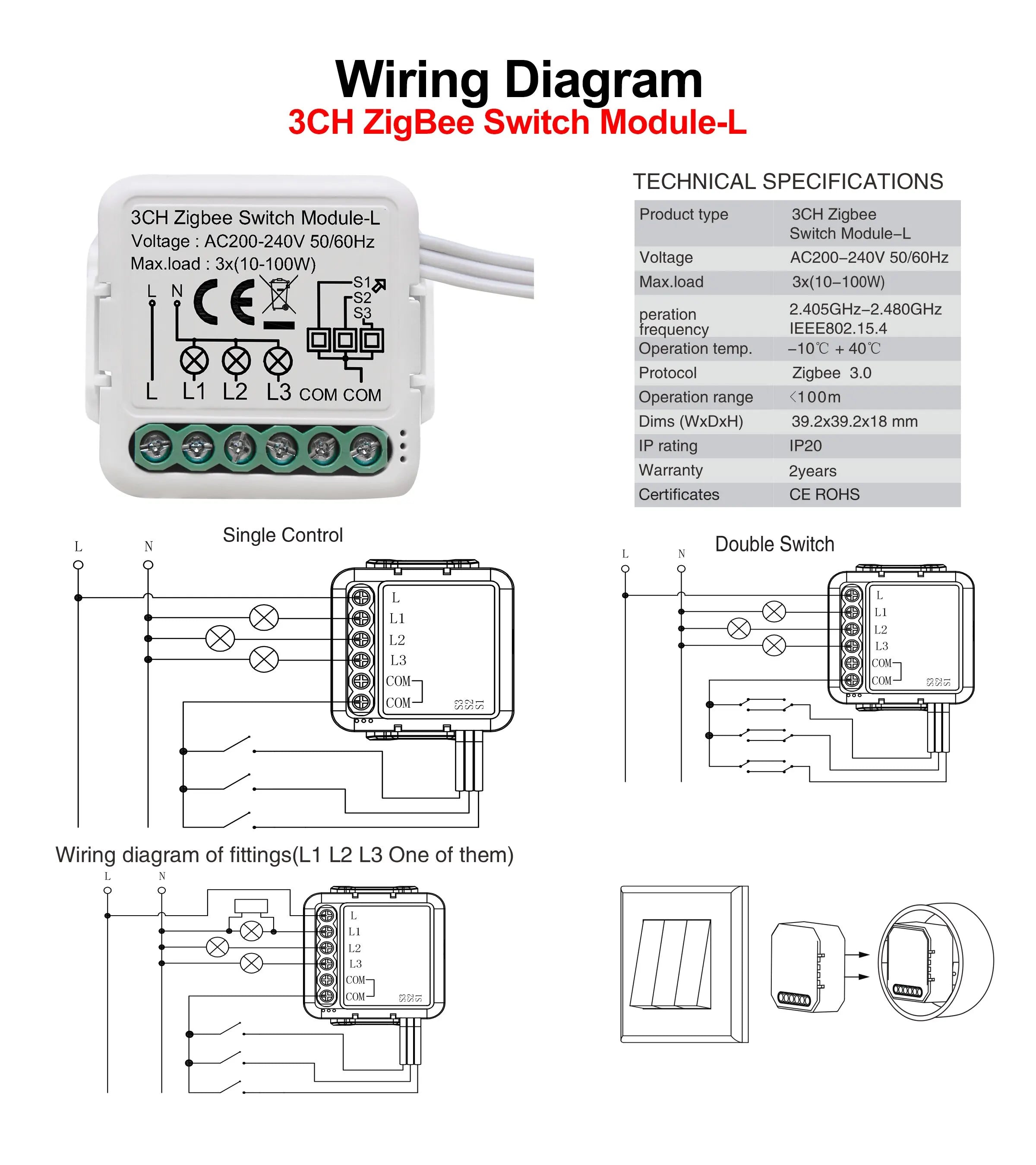 GIRIER Tuya ZigBee Smart Switch Module No Neutral Required - Smarsty