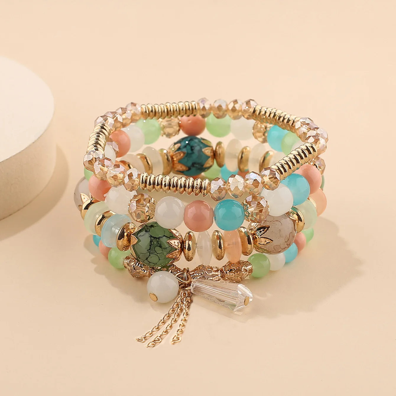 Colorful Glass Beaded Bracelet Set for Women - Smarsty