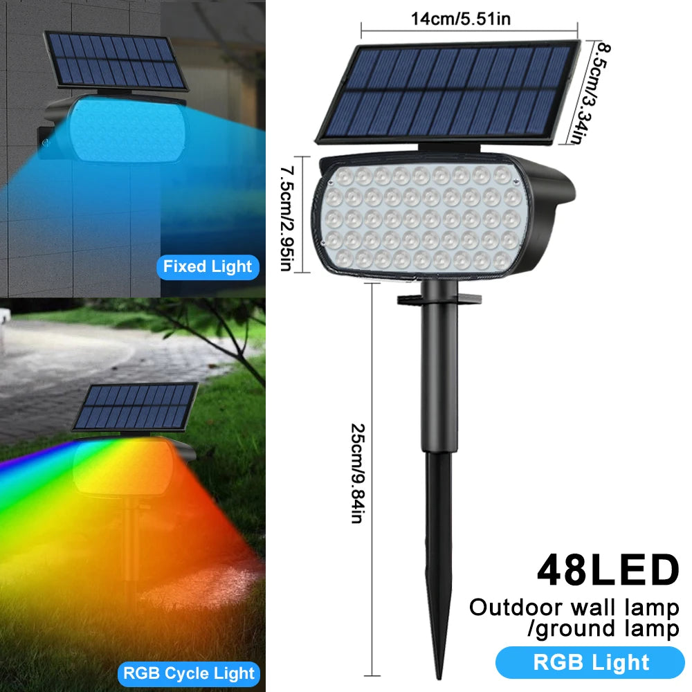 Solar Powered LED Spotlights for Outdoor Landscape Lighting - Smarsty