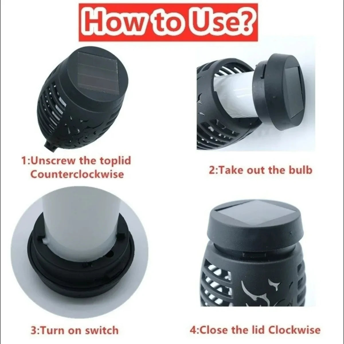 Solar Flame Torch Lights for Outdoor Garden Decoration - Smarsty