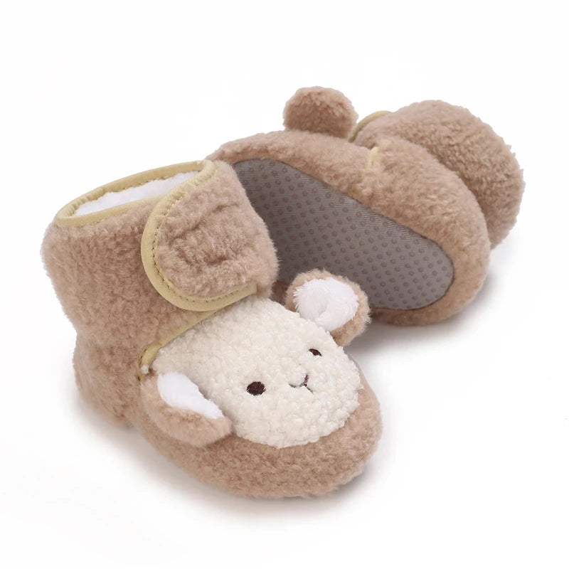 Soft Soled Bear Baby Snow Boots Warm Plush First Walkers - Smarsty