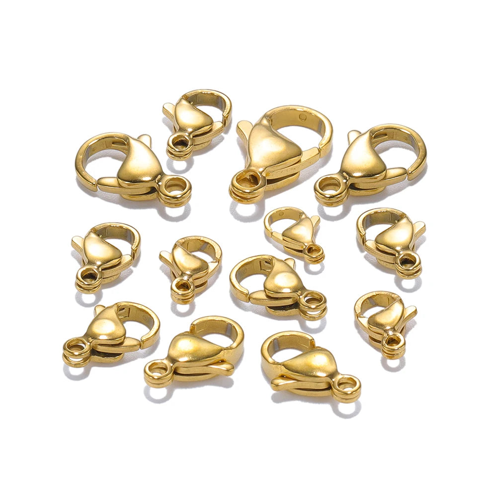 18K Gold Stainless Steel Lobster Clasps for Jewelry Making - Smarsty