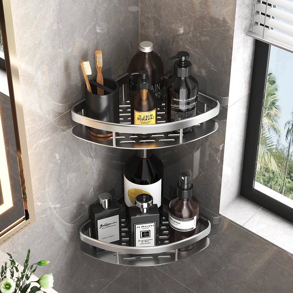 Wall Mounted Bathroom Shelf for Towel and Shampoo Storage - Smarsty